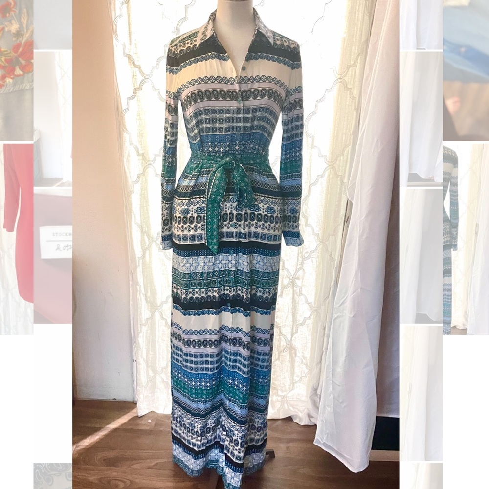 Maxi Print Shirtdress- Diane Von Furstenberg original- 0-2